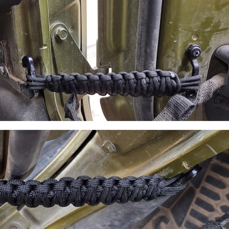 KIXILO Door Limiting Straps for 1987-2023 Wrangler CJ YJ TJ JK JL & Gladiator JT Truck Retractable High Toughness Swing Limiter Replacement Parts 2 Pack (Black) - Image 5